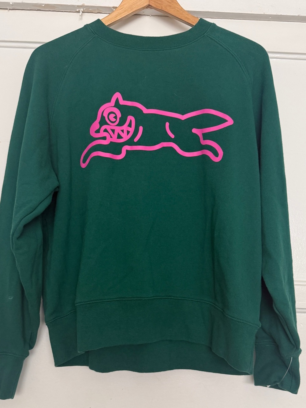 Icecream Forest Green Crewneck with Pink Graphic